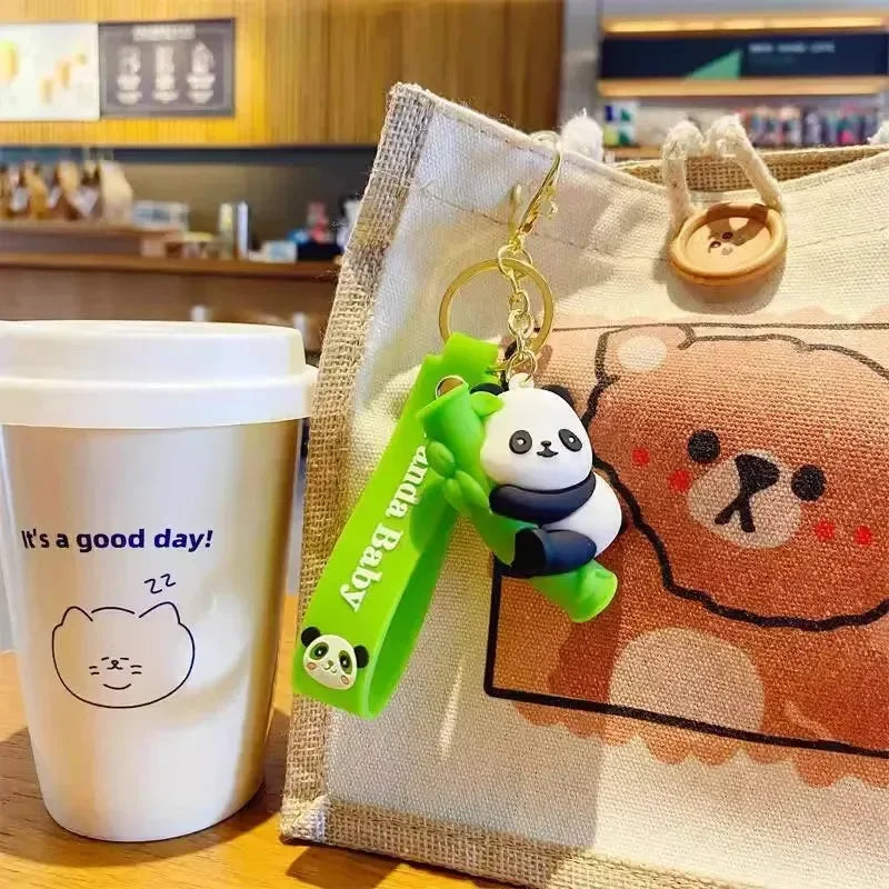 Cute Bamboo Panda 3D Keychain - Bear Hugs