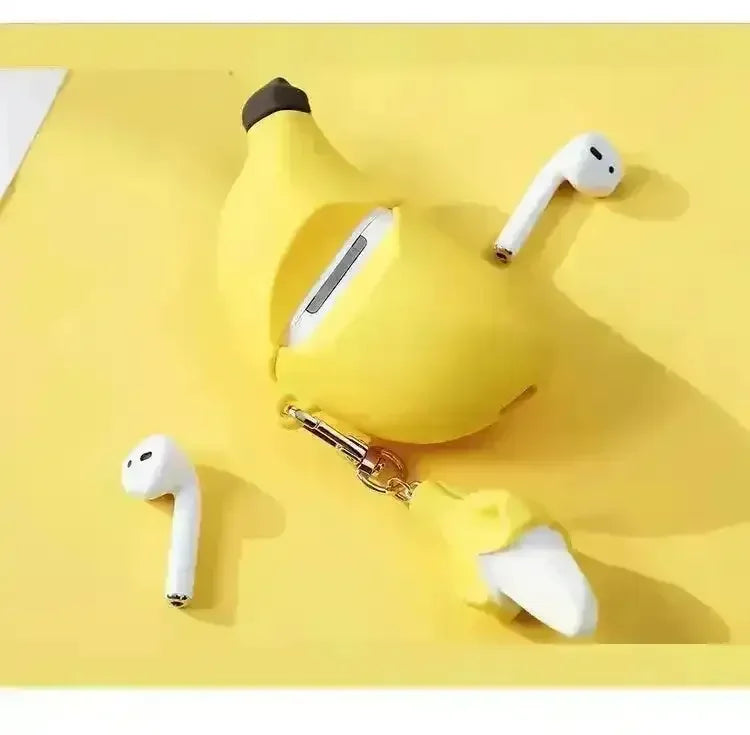 Cute Banana Shaped Case (For Airpods) - Bear Hugs