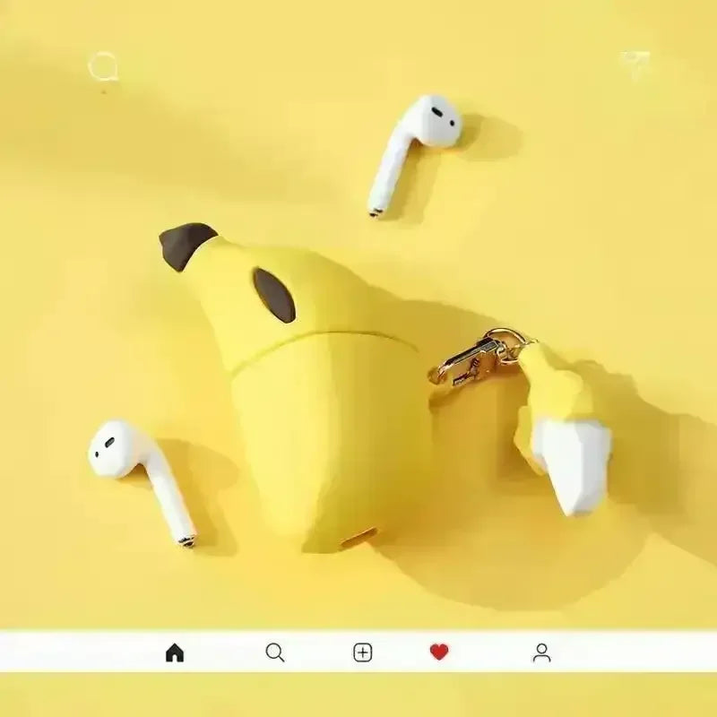 Cute Banana Shaped Case (For Airpods) - Bear Hugs