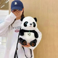 Cute Bell Panda Plush Backpack - Bear Hugs