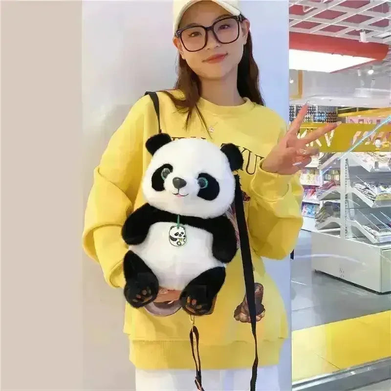 Cute Bell Panda Plush Backpack - Bear Hugs