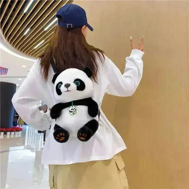 Cute Bell Panda Plush Backpack - Bear Hugs