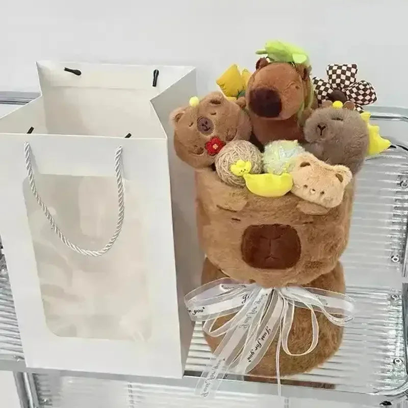 Cute Capybara Plush Bouquet - Bear Hugs