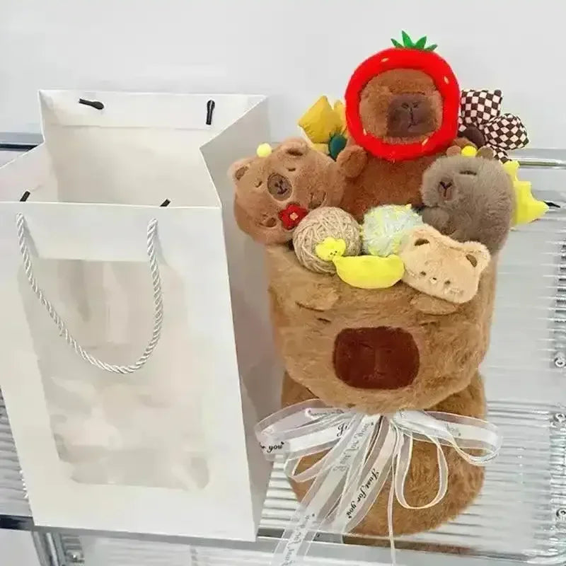Cute Capybara Plush Bouquet - Bear Hugs