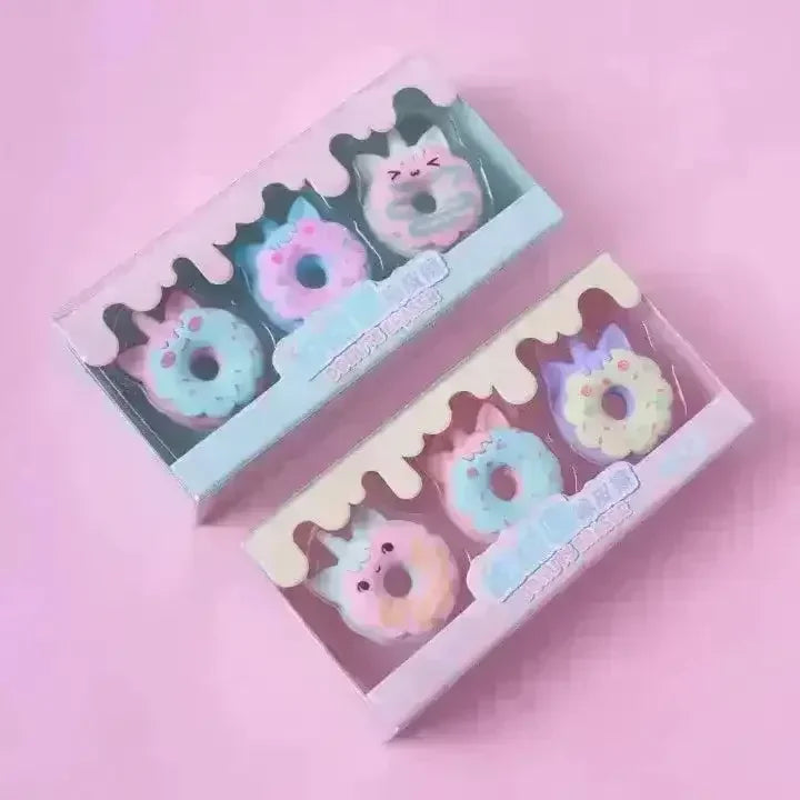 Cute Donut Eraser (Pack Of 3) - Bear Hugs