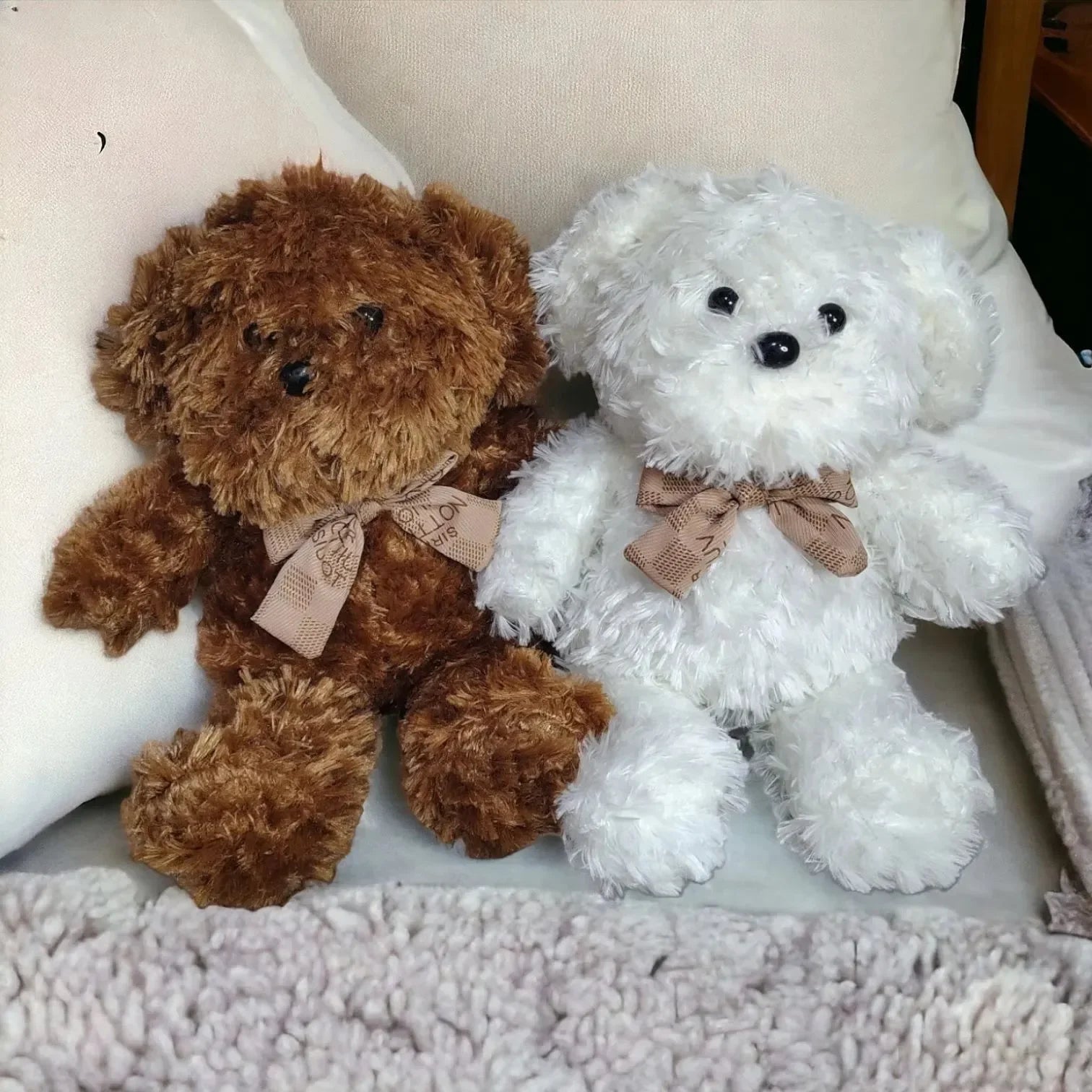 Cute Furry Bow Dog Plush Toy (40 cm) - Bear Hugs