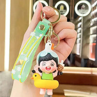 Cute Girl Swimming Ring 3D Keychain - Bear Hugs