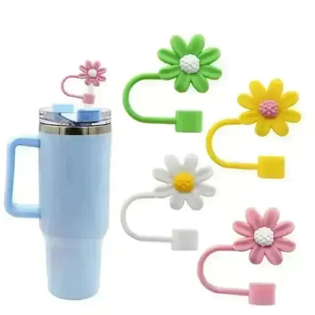 Cute Silicone Straw Covers Cap for Stanley Cup (4 Pcs) - Bear Hugs