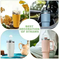 Cute Silicone Straw Covers Cap for Stanley Cup (4 Pcs) - Bear Hugs