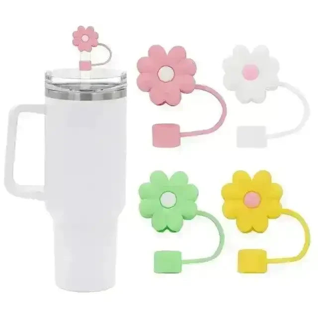 Cute Silicone Straw Covers Cap for Stanley Cup (4 Pcs) - Bear Hugs