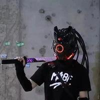 Cyberpunk LED Cosplay Helmet Mask - Bear Hugs