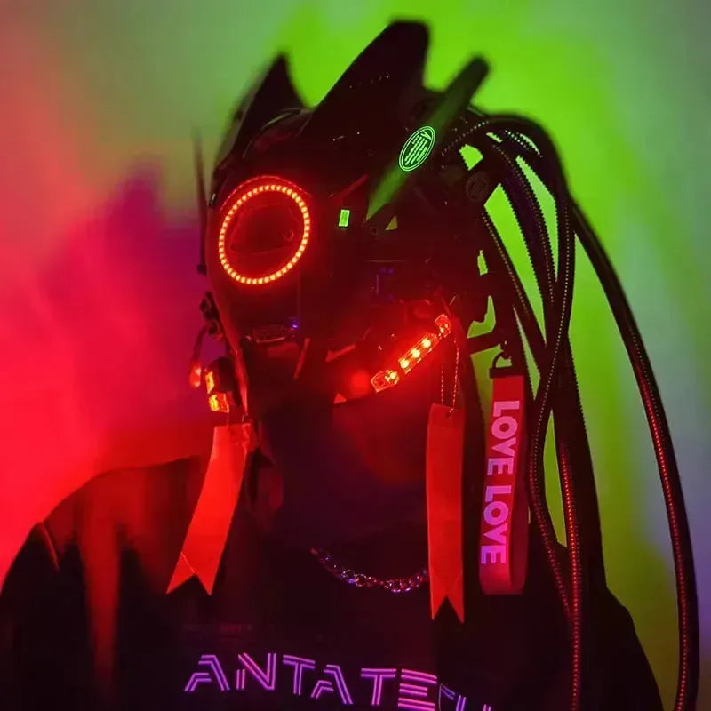 Cyberpunk LED Cosplay Helmet Mask - Bear Hugs