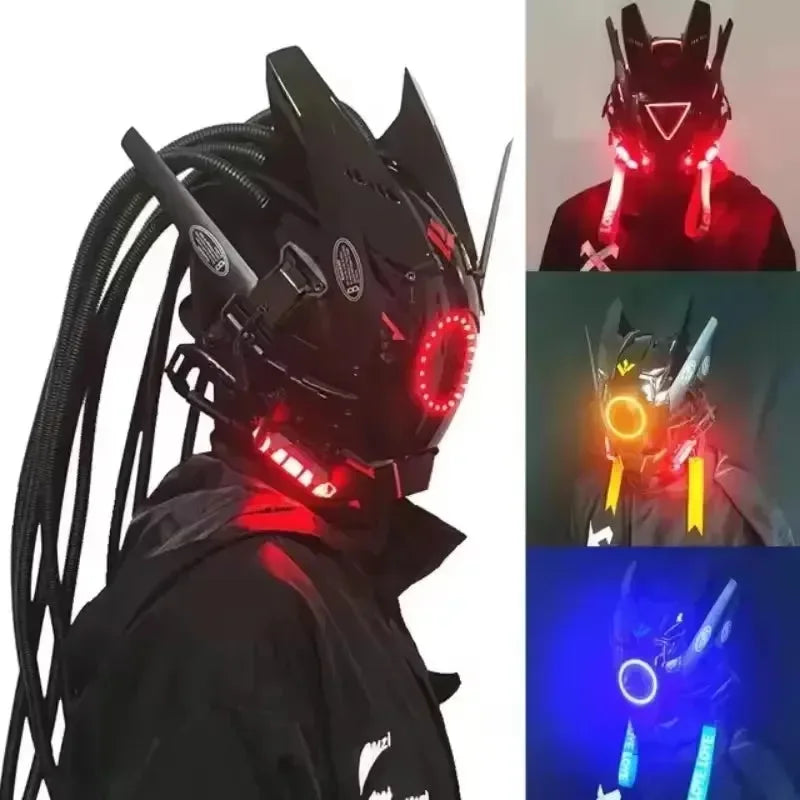 Cyberpunk LED Cosplay Helmet Mask - Bear Hugs