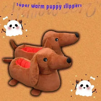 Dachsund Puppy Warm Indoor Slippers - Bear Hugs