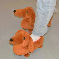Dachsund Puppy Warm Indoor Slippers - Bear Hugs