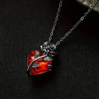 Dark Rose Heart Pendant - Bear Hugs