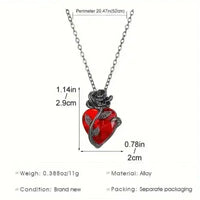 Dark Rose Heart Pendant - Bear Hugs