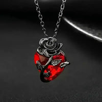 Dark Rose Heart Pendant - Bear Hugs