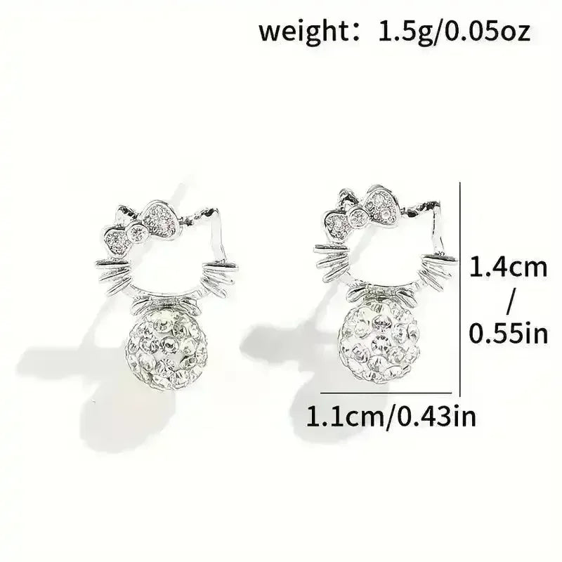 Dazzling Hello Kitty Stud Earrings - Bear Hugs