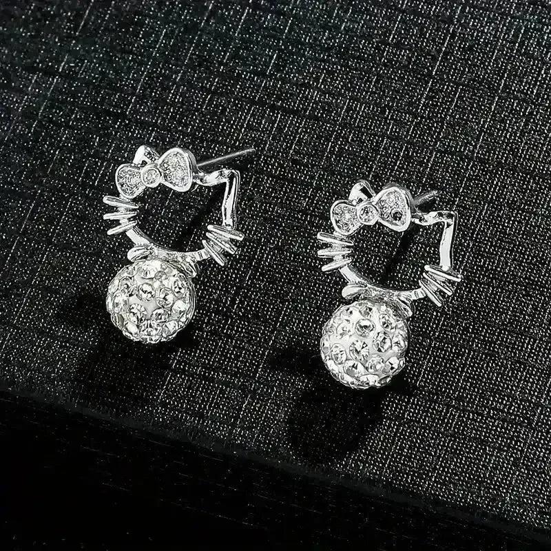 Dazzling Hello Kitty Stud Earrings - Bear Hugs