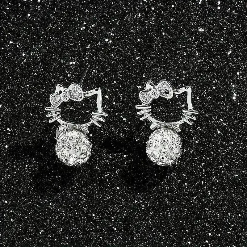 Dazzling Hello Kitty Stud Earrings - Bear Hugs