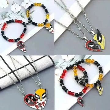 Deadpool & Wolverine Keychain Pendant & Bracelet - Bear Hugs