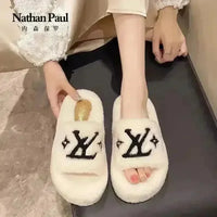 Designer Monogram Plushed Out Slippers - Bear Hugs