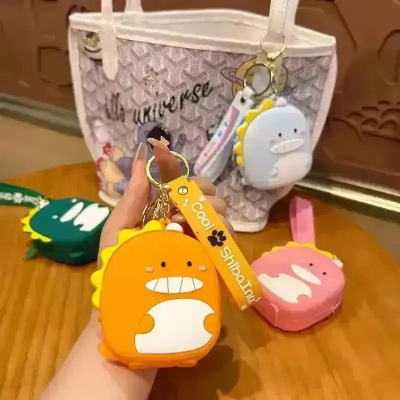 Dinosaur Silicon Coin Pouch Keychain - Bear Hugs