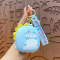 Dinosaur Silicon Coin Pouch Keychain - Bear Hugs