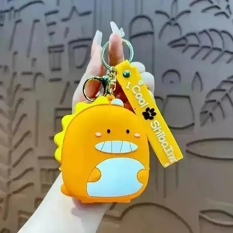 Dinosaur Silicon Coin Pouch Keychain - Bear Hugs