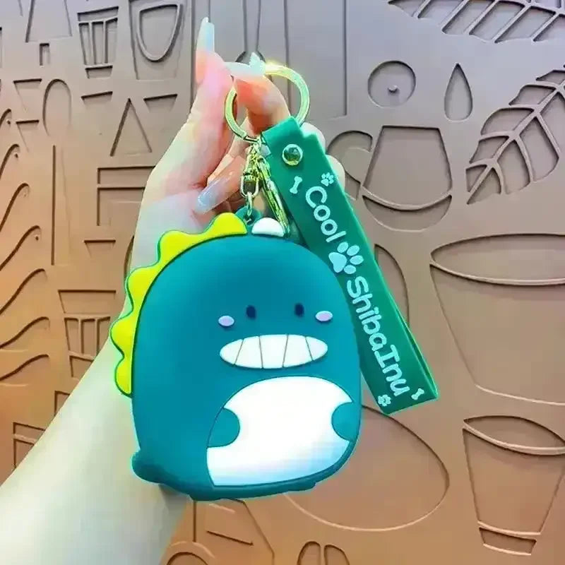 Dinosaur Silicon Coin Pouch Keychain - Bear Hugs