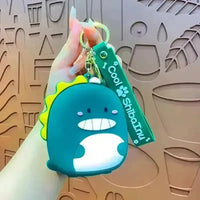 Dinosaur Silicon Coin Pouch Keychain - Bear Hugs