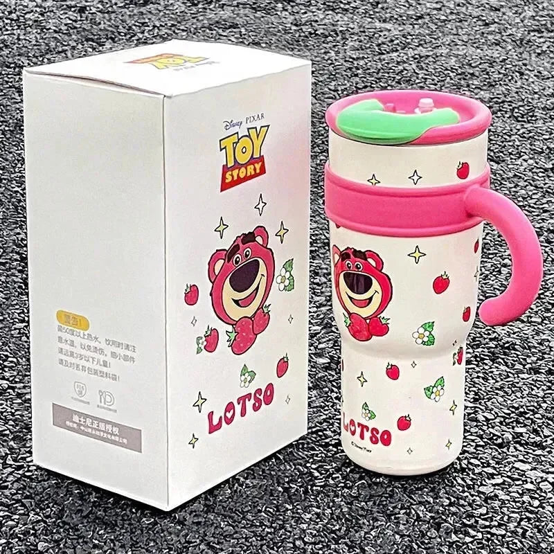 Disney Strawberry Bear Thermos Straw Cup (1000 ml) - Bear Hugs