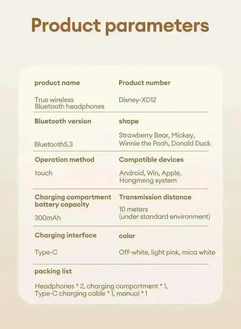 Disney XD12 Bluetooth Earphones - Bear Hugs