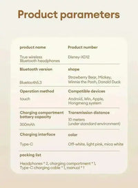 Disney XD12 Bluetooth Earphones - Bear Hugs