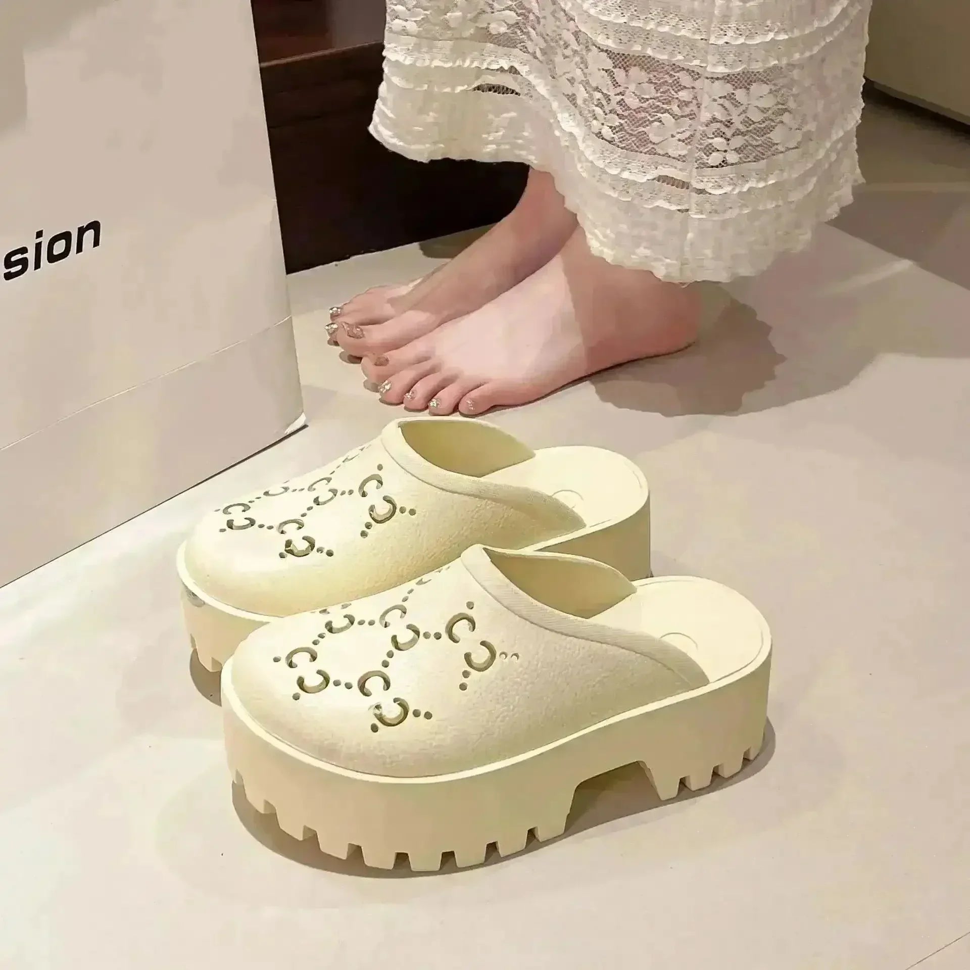 Double G Cross EVA Hole Sandals - Bear Hugs