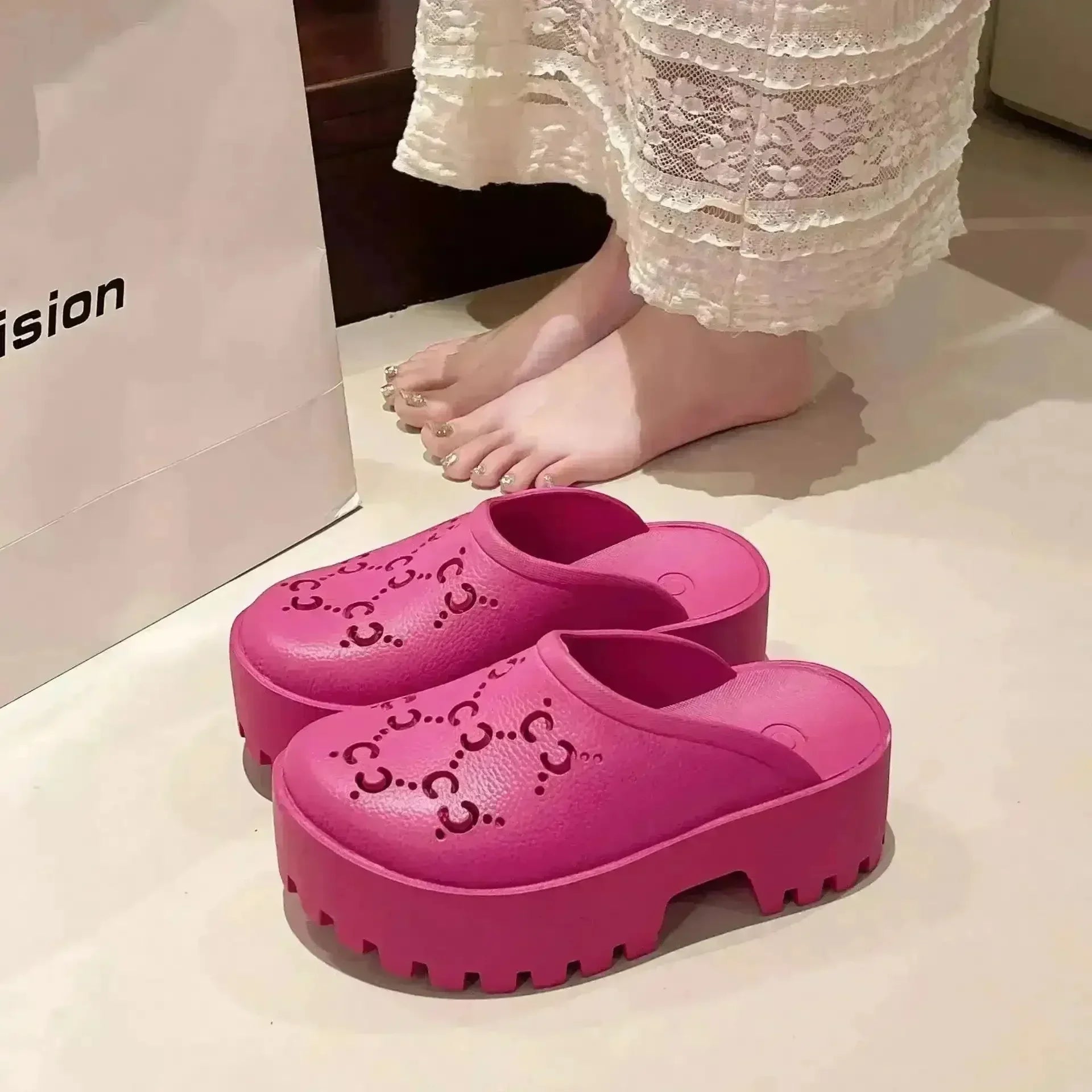 Double G Cross EVA Hole Sandals - Bear Hugs