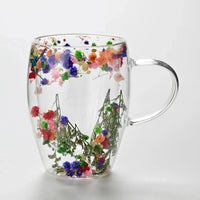 Double Insulated Flower Glass Mugs (400 ml) - Bear Hugs