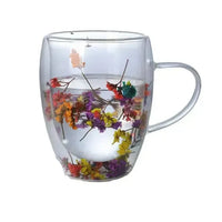 Double Insulated Flower Glass Mugs (400 ml) - Bear Hugs