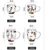 Double Insulated Flower Glass Mugs (400 ml) - Bear Hugs