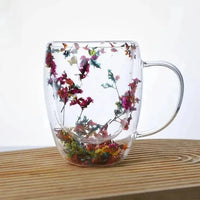 Double Insulated Flower Glass Mugs (400 ml) - Bear Hugs