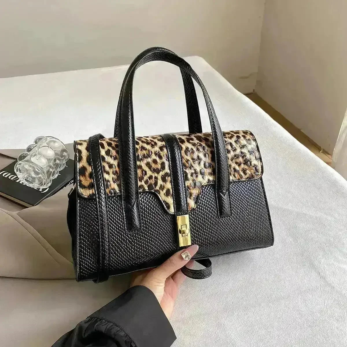 Dual Design Leatherette Handbag