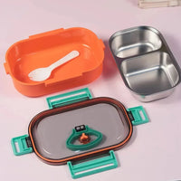 Duo Delight Stainless Steel Lunch Box (520 ml) - Bear Hugs