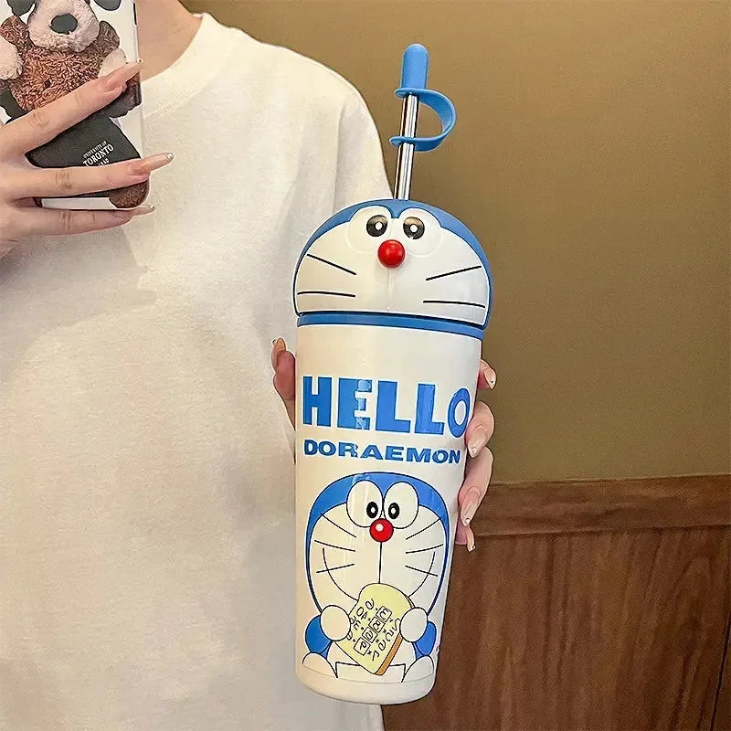 Duo-Sip Doraemon & Dorami Sipper Tumbler (600 ml) - Bear Hugs