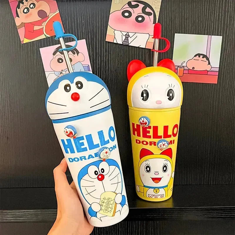 Duo-Sip Doraemon & Dorami Sipper Tumbler (600 ml) - Bear Hugs