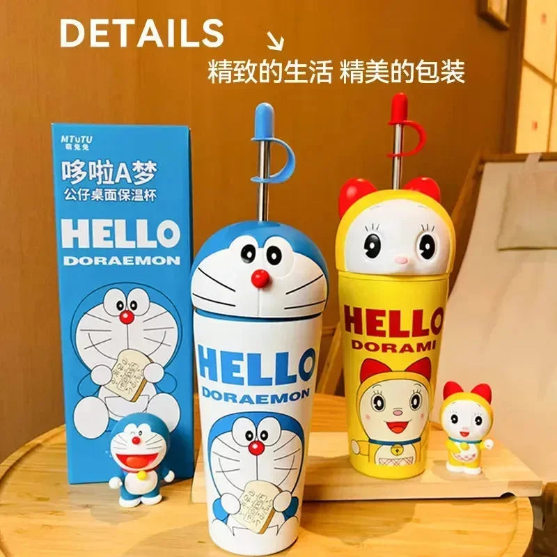 Duo-Sip Doraemon & Dorami Sipper Tumbler (600 ml) - Bear Hugs
