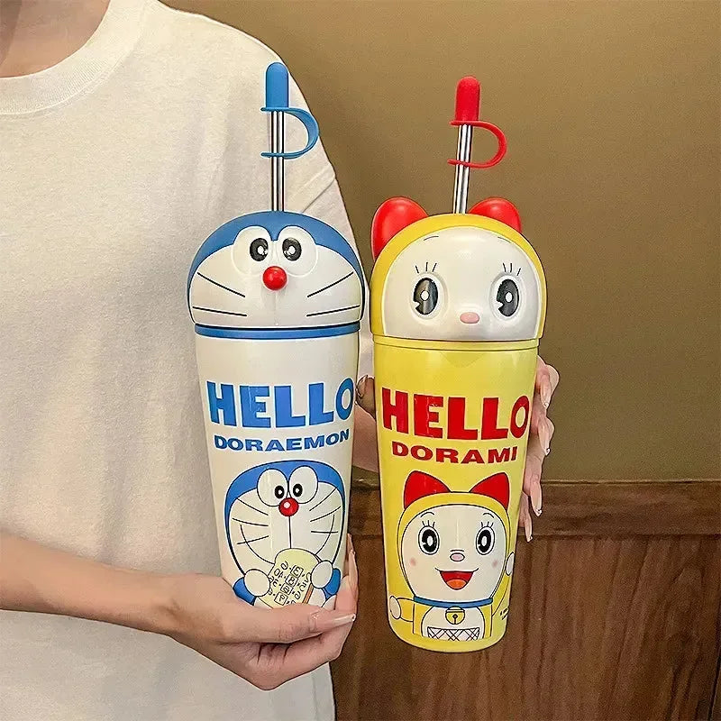 Duo-Sip Doraemon & Dorami Sipper Tumbler (600 ml) - Bear Hugs