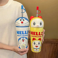 Duo-Sip Doraemon & Dorami Sipper Tumbler (600 ml) - Bear Hugs
