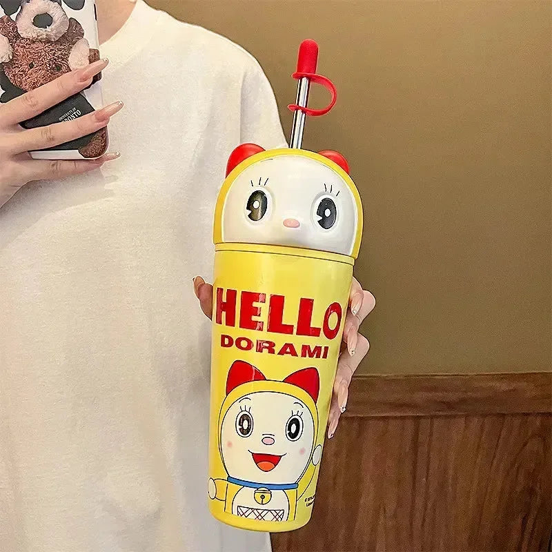 Duo-Sip Doraemon & Dorami Sipper Tumbler (600 ml) - Bear Hugs