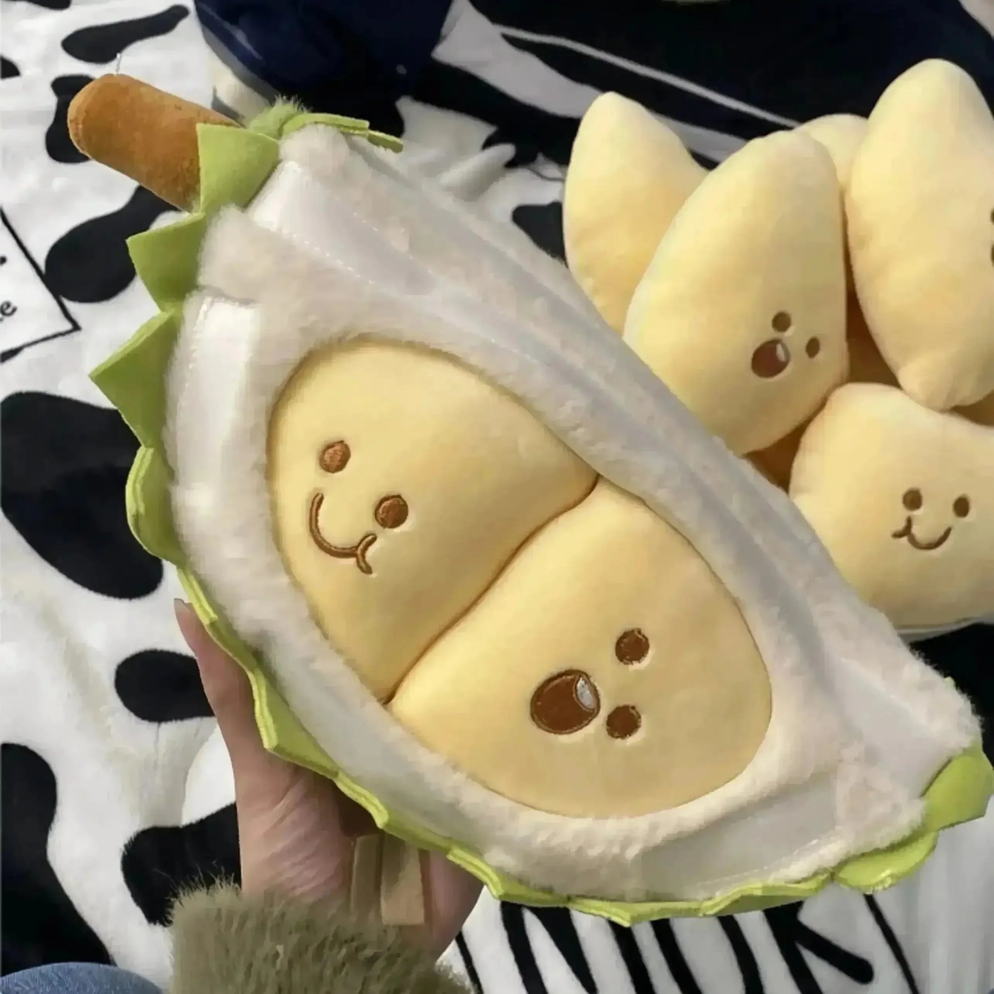 Durian Fruit Smiley Seeds Plushie (30 cm) - Bear Hugs